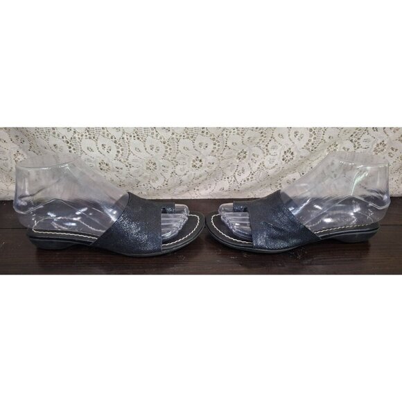 EUC VANELi Tallis Black Snakeprint Leather Slide Sandal/Sz. 5.5M - Picture 4 of 9